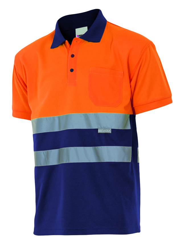 [173_S_01/19] 173 Polo Bicolor Mc Av (_S, 01/19-AZUL MARINO/NARANJA FLÚOR)