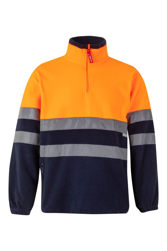 [182_XS_01/19] 182 Forro Polar Bicolor Av (_XS, 01/19-AZUL MARINO/NARANJA FLÚOR)