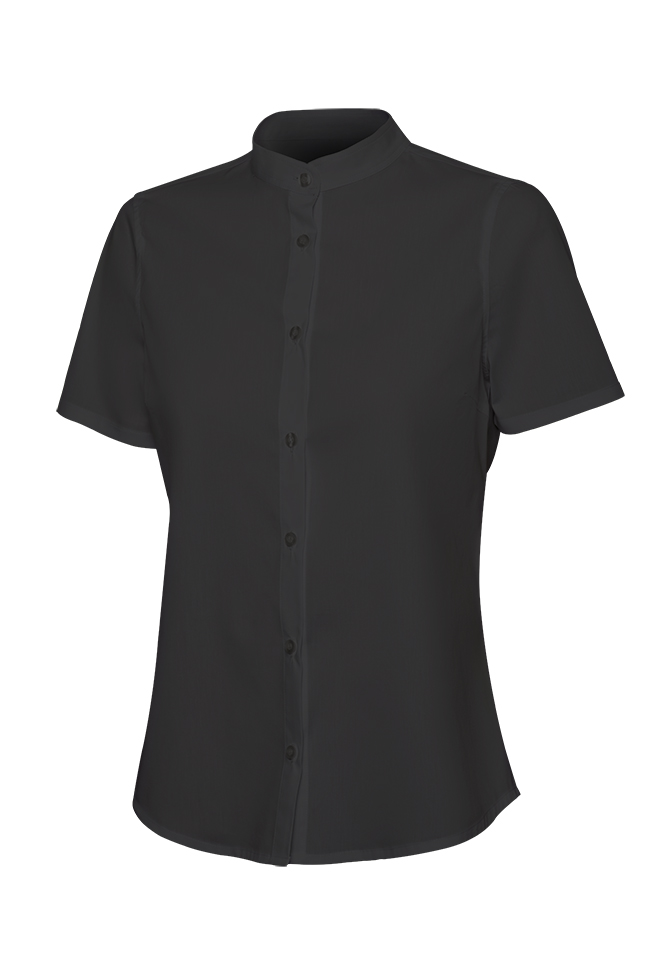 [405014S_XS_00] 405014S Camisa Stretch Mc Mujer (_XS, 00-NEGRO)