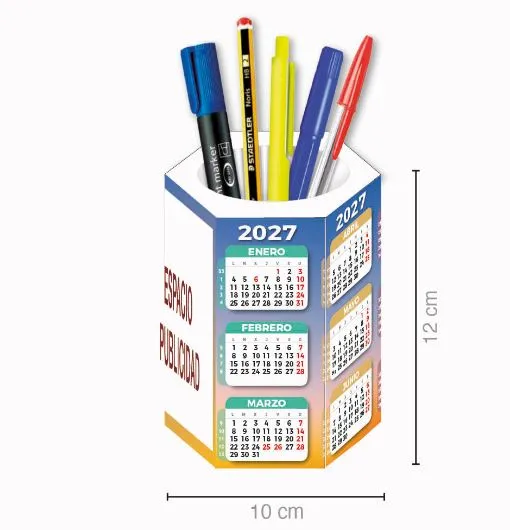 [CU30] Calendario sobremesa cubilete 10 cm (Números)