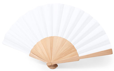 [AS13W] Abanico De Madera Natural+Tela Sublimable Asmad