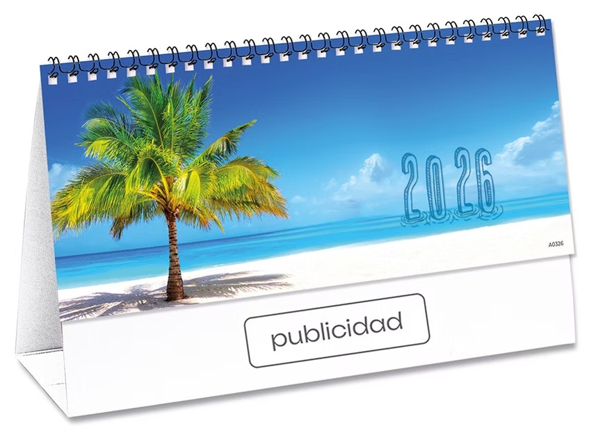 [A0326] Calendario sobremesa Wire-O grande 23 cm (Mensual 7 H, Paisajes Naturaleza)